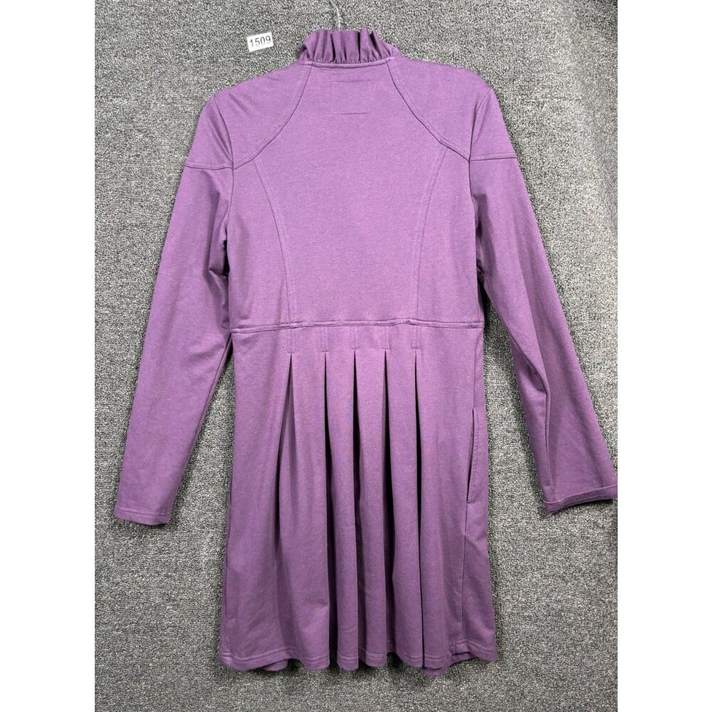Kut From The Kloth Knit Dress Womens Size M Purple Ruffle Big Covered Buttons - Picture 2 of 7